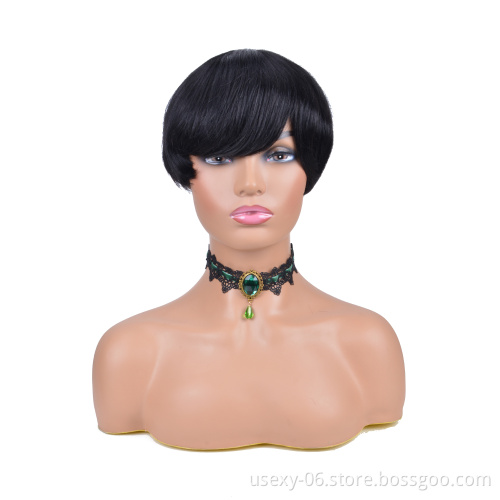 New Arrival Multiple Colour Short Pixie Cut Raw Indian Cuticle Aligned Virgin Human Hair Wigs